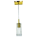 Pendente Quadrado Clearcrillic Cristal Acrilico Dourado