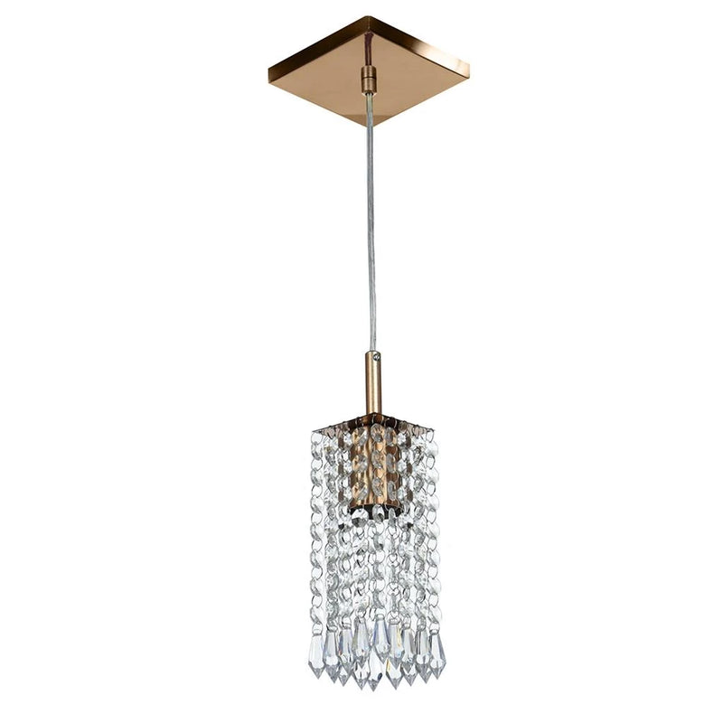 Lustre Pendente Clearcrillic Cristal Acrilico Cobre