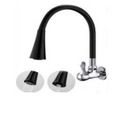 Torneira Gourmet Cozinha Flexível Preta Com Ducha Duplo Jato Preto Cromado
