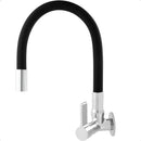 Torneira Tubo Flexível Parede Cozinha Silicone Preta