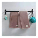 Porta Toalha Suporte Toalheiro Banheiro Duplo Inox Premium Preto