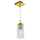 Pendente Quadrado Clearcrillic Cristal Acrilico Dourado