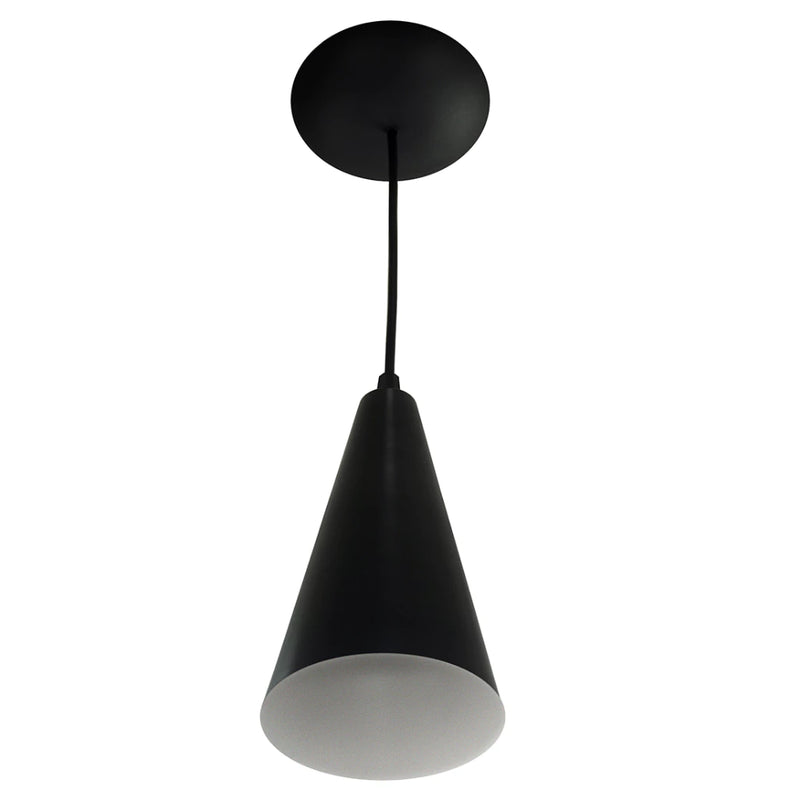 Pendente Cone Lowcost Aluminio Preto