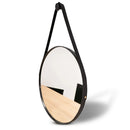 Espelho Redondo De Parede 40cm Decorativo C/ Costura - Preto