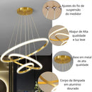 Lustre de led Nordic 3 cores em 1 luz Lustre para sala Lustre Pendente Cozinha Luminária de Teto Led