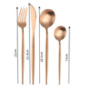 24 Pcs RosaCor Dourada Garfo e Colher e Faca Conjunto De Talheres De Aço luxo