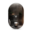 Espelho Adnet Pílula  Preto Decorativo Sala Quarto Banheiro Com Suporte de Fixação 58x42cm