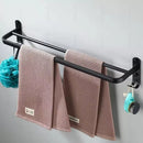 Porta Toalha Suporte Toalheiro Banheiro Duplo Inox Premium Preto