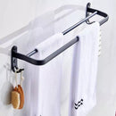Porta Toalha Suporte Toalheiro Banheiro Duplo Inox Premium Preto