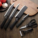 Kit 6 Peças Conjunto de Faca Carne Cutelo Legumes Aço Carbono Descascador Tesoura Profissional