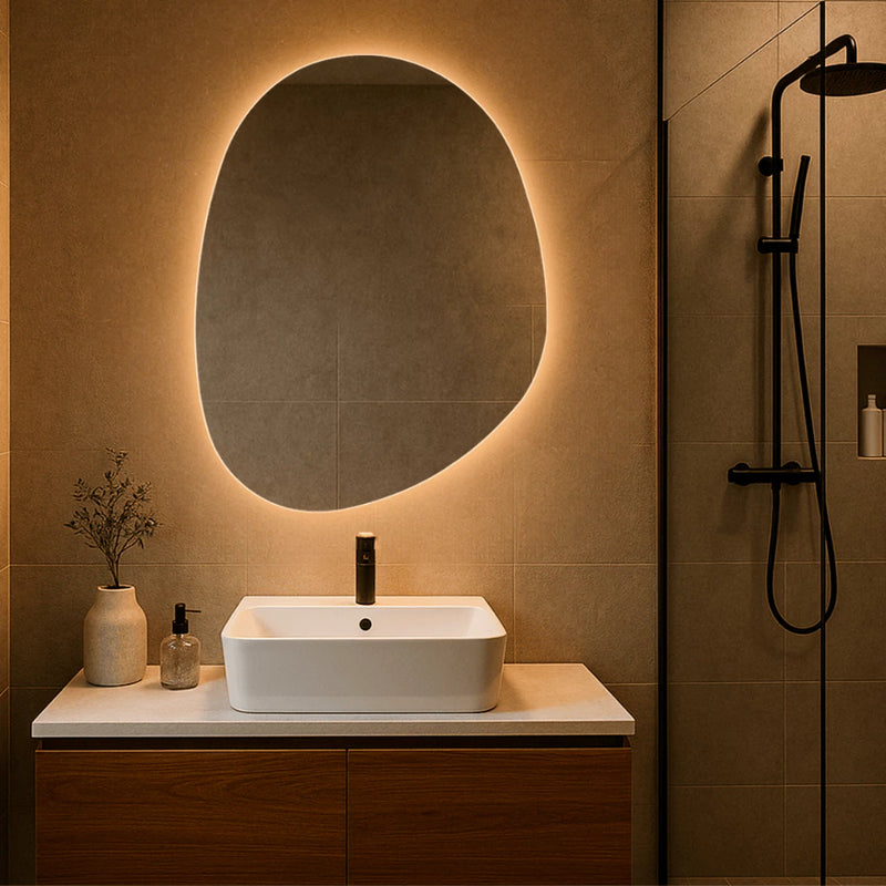 Espelho Lapidado C/Led Orgânico  77 cm