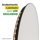 Espelho redondo lapidado led/ 40 cm