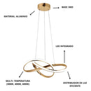 Lustre Moderno para Sala Led Dourado Infinito Curvas Luminária Quarto Decoração