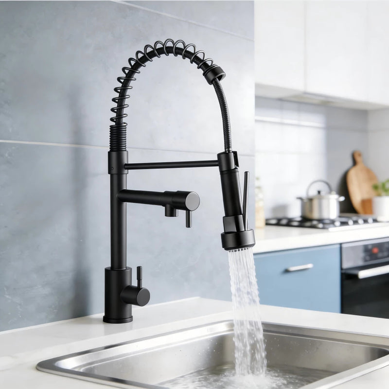 Torneira Cozinha Gourmet Inox para Bancada com Spray Flexível