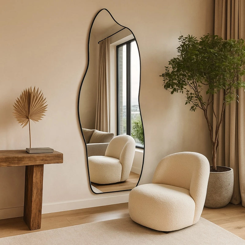Espelho Orgânico 100x38 Com Moldura Premium