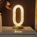 Luminária Abajur Cristal Led Touch Recarregável USB
