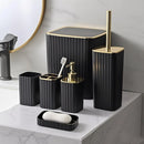Kit Banheiro 6 Peças Conjunto Moderno Lavabo Completo com Escova Sanitário
