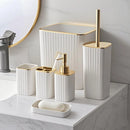 Kit Banheiro 6 Peças Conjunto Moderno Lavabo Completo com Escova Sanitário
