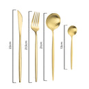Kit 24 Jogo De Talheres Inoxidável Suprimentos De Cozinha Talheres de Dourados