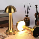 Luminaria Abajur de Mesa Cogumelo Candeeiro Dourado 3 Tons de Luz Bateria Recarregável USB
