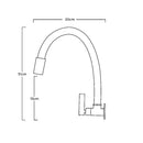Torneira Tubo Flexível Parede Cozinha Silicone Preta