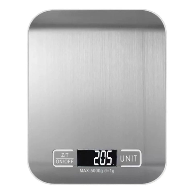 Balança de Cozinha Digital 10kg em Inox Alta Precisão 1g Dieta Fit com Tara LCD Pilhas